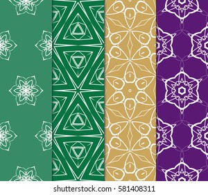 set of floral, geometric seamless pattern. line art. vector. for design, wallpaper, textile, fabric, invitation