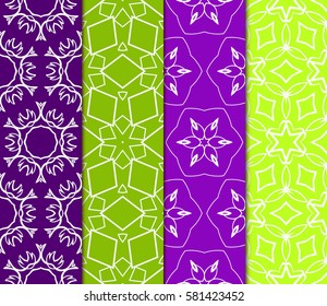 set of floral, geometric seamless pattern. line art. vector. for design, wallpaper, textile, fabric, invitation