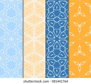 set of floral, geometric seamless pattern. line art. vector. for design, wallpaper, textile, fabric, invitation