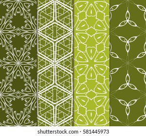 set of floral, geometric seamless pattern. line art. vector. for design, wallpaper, textile, fabric, invitation