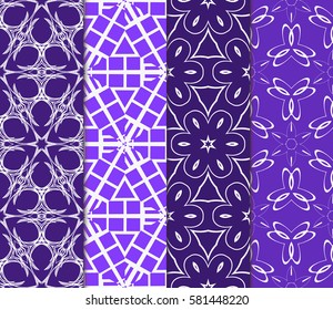set of floral, geometric seamless pattern. line art. vector. for design, wallpaper, textile, fabric, invitation