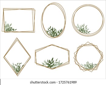 Set of floral geometrical frames