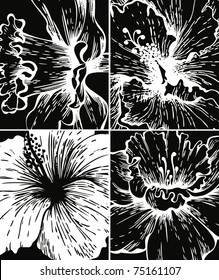 Set of floral graphic backgrounds