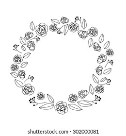 Set of floral graphic design elements