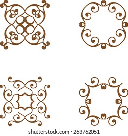 Set of floral graphic symbols