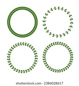 conjunto de elementos de diseño del marco de la hoja verde floral. cuadrado de diseño de hoja circular y exterior, rectángulo, círculo, oval. Juego de marcos de invitación de boda. ilustración vectorial