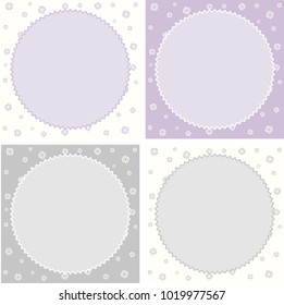 Set of floral greeting cards. Vector backrounds