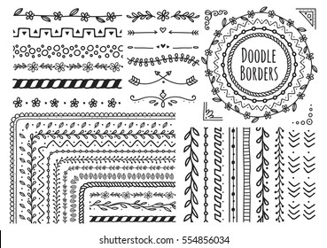 Set Border Brush Frame Page Divider Stock Vector (Royalty Free ...