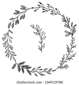 Set floral hand drawn frame vector
