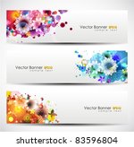 Set Of Floral Header. Vector Illustration.