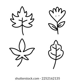 Set of floral icon in flat design vector illustration