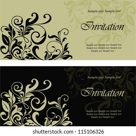 Set of floral invitation cards.