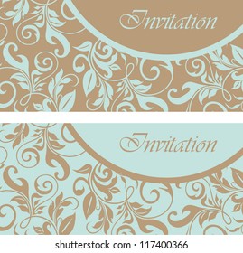 Set of floral invitation cards.