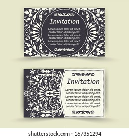 Set of floral invitation cards.