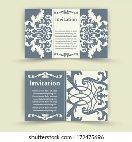 Set of floral invitation cards