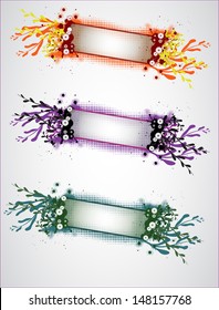 Set of floral labels
