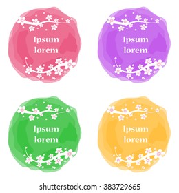 Set of floral labels