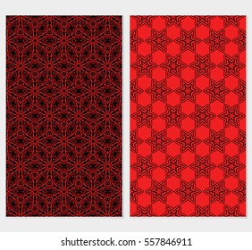 set of Floral lace ornament. seamless patterns. vector illustration. texture for design, wallpaper, invitation. black, red color