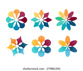 Set of floral logos