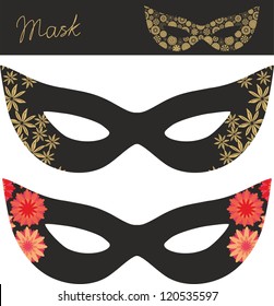 Set of floral masquerade masks, on white background