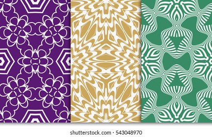 set of floral on sacred geometry pattern. Raster illustration. for design invitation, wallpaper, fabric