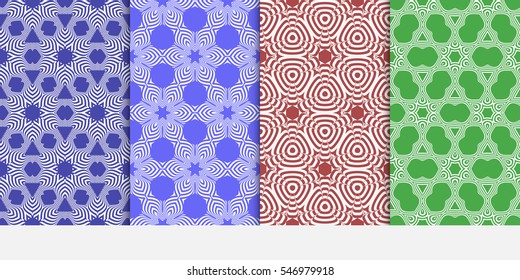 set of floral on sacred geometry pattern. vector illustration. for design invitation, wallpaper, fabric. seamless ornament