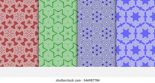 set of floral on sacred geometry pattern. vector illustration. for design invitation, wallpaper, fabric. seamless ornament