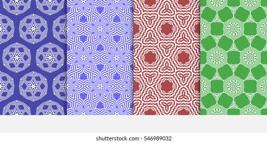 set of floral on sacred geometry pattern. vector illustration. for design invitation, wallpaper, fabric. seamless ornament