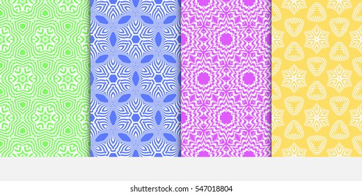 set of floral on sacred geometry pattern. vector illustration. for design invitation, wallpaper, fabric. seamless ornament