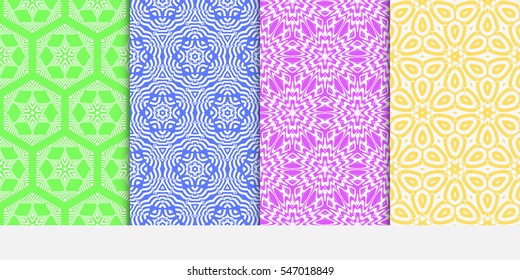 set of floral on sacred geometry pattern. vector illustration. for design invitation, wallpaper, fabric. seamless ornament