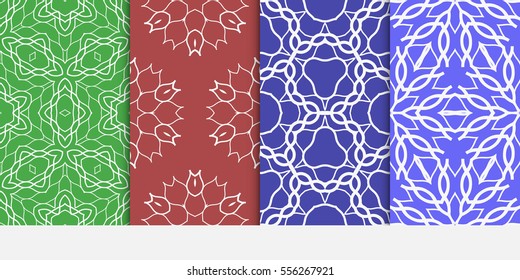 set of floral ornament. seamless pattern. Abstract geometric background. for design, wallpaper, invitation.