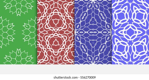 set of floral ornament. seamless pattern. Abstract geometric background. for design, wallpaper, invitation.