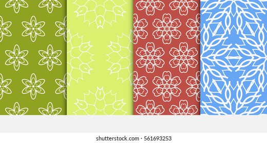 set of floral ornament. seamless pattern. Abstract Geometric Background Design. for textile, fabric, decor, wallpaper, invitation.