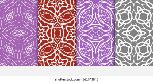 set of floral ornament. seamless pattern. Abstract Geometric Background Design. for design, wallpaper, invitation.