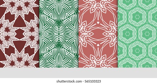 set of floral ornament. seamless pattern. Abstract Geometric Background . for design, wallpaper, invitation, fabric, decor