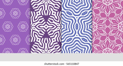 set of floral ornament. seamless pattern. Abstract Geometric Background . for design, wallpaper, invitation, fabric, decor