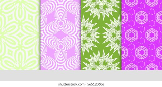 set of floral ornament. seamless pattern. Abstract Geometric Background . for design, wallpaper, invitation, fabric, decor
