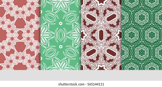 set of floral ornament. seamless pattern. Abstract Geometric Background . for design, wallpaper, invitation, fabric, decor