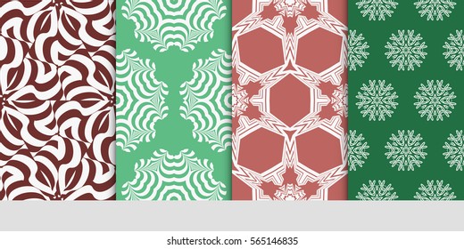 set of floral ornament. seamless pattern. Abstract Geometric Background . for design, wallpaper, invitation, fabric, decor