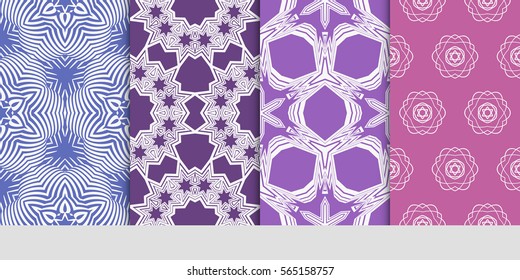 set of floral ornament. seamless pattern. Abstract Geometric Background . for design, wallpaper, invitation, fabric, decor