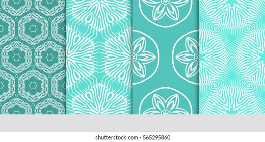 set of floral ornament. seamless pattern. Abstract Geometric Background . for design, wallpaper, invitation, fabric, decor