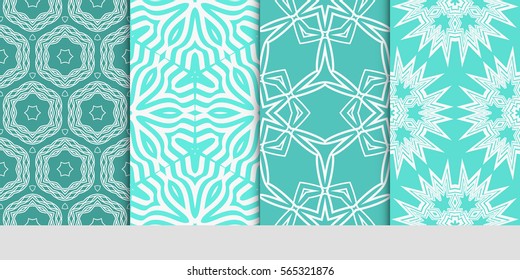 set of floral ornament. seamless pattern. Abstract Geometric Background . for design, wallpaper, invitation, fabric, decor