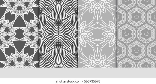 set of floral ornament. seamless pattern. Abstract Geometric Background . for design, wallpaper, invitation, fabric, decor