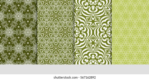 set of floral ornament. seamless pattern. Abstract Geometric Background . for design, wallpaper, invitation, fabric, decor
