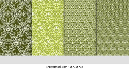 set of floral ornament. seamless pattern. Abstract Geometric Background . for design, wallpaper, invitation, fabric, decor