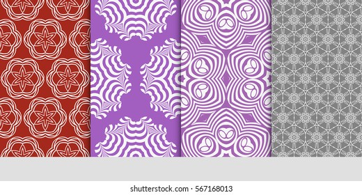 set of floral ornament. seamless pattern. Abstract Geometric Background . for design, wallpaper, invitation, fabric, decor