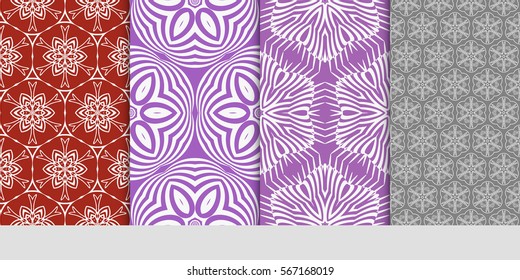 set of floral ornament. seamless pattern. Abstract Geometric Background . for design, wallpaper, invitation, fabric, decor