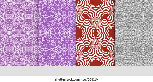 set of floral ornament. seamless pattern. Abstract Geometric Background . for design, wallpaper, invitation, fabric, decor
