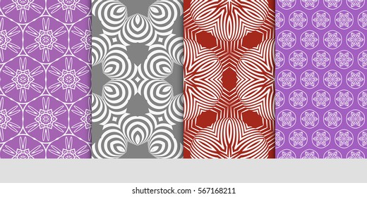 set of floral ornament. seamless pattern. Abstract Geometric Background . for design, wallpaper, invitation, fabric, decor