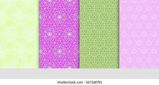 set of floral ornament. seamless pattern. Abstract Geometric Background . for design, wallpaper, invitation, fabric, decor